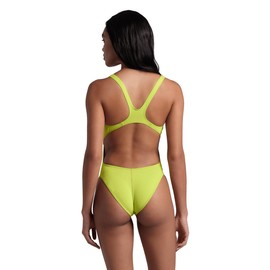 ARENA Women's Solid Team MaxLife Swimsuit Swim Tech Back One Piece Racing Bathing Suit Competition Training Swimwear, Soft Green, US Size 30