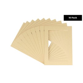 11x14 Mat for 8.5x11 Photo - Precut Tan Picture Matboard for Frames Measuring 11 x 14 Inches - Bevel Cut Matte to Display Art Measuring 8.5 x 11 Inches - Acid Free Pack of TEN MATS
