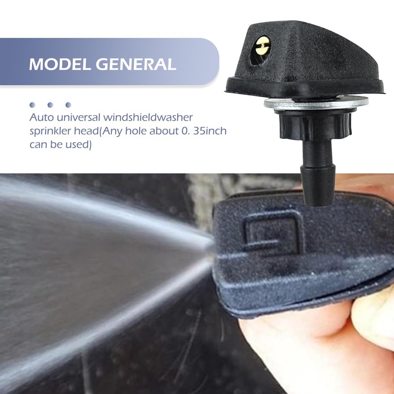 yorpyep 2 PCS Front Windshield Washer Nozzle, Fan-shaped Wide-angle Uniform