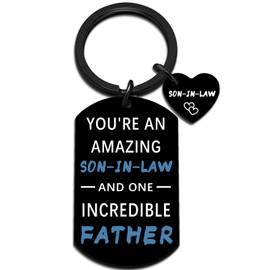Uerifr Son In Law Gifts Ideas Keychain for Men Cool Birthday Gift for Son In Law Wedding Christmas Stocking Stuffers for Him