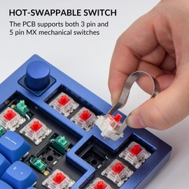 Keychron Q2 Wired Custom Mechanical Keyboard Knob Version, 65% Layout QMK/VIA Programmable Macro with Hot-swappable Gateron G Pro Red Switch Double Gasket Compatible with Mac Windows Linux (Blue)