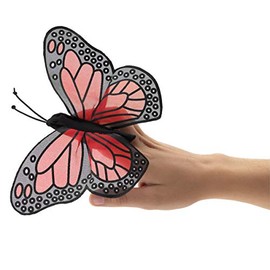 Folkmanis Mini Monarch Butterfly Finger Puppet , Orange, Black