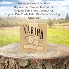 Varina Natural White Tea Ginger Bar Soap - Gentle Cleansing for Sensitive Skin, Floral - 3 Pack - Experience Healthy and Glowing Skin