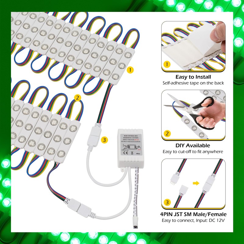 Dyna-Living LED Storefront Lights 80FT Commercial RGB Window Lights for