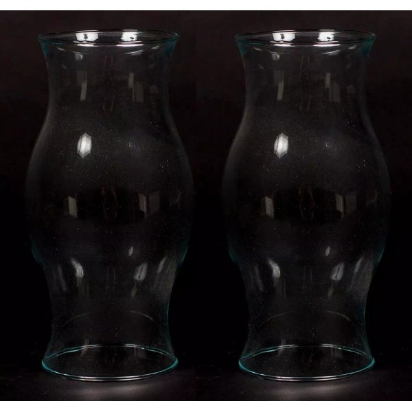 Unbranded Hurricane Shade Quality Clear Glass Antique Style Set/2 3.5"Dia