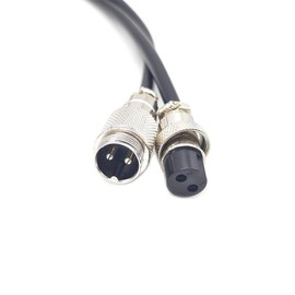 3.28 ft GX16 2 Pin Male to Female Head Aviation Cable, GX16 2 Pins Female to Male Plug Electrical Cable Panel Mount Circular Metal Aviation Adapter Cable for Ships 18AWG (1 Metre)