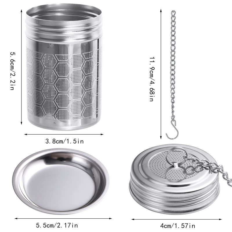 2 tea strainers for loose tea, tea filter, stainless steel
