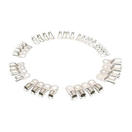 AC/DC Wire TINNED Copper Heavy Duty Lug Ring Terminals Battery, 600v, Marine, Carts, Cars, Trucks (8 awg (Stud 10) m5, 25 pc)
