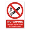 Pack of Two NO VAPING ON THESE PREMISES VINYL STICKER