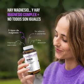 Gummy Life Magnesio Complex+ 5 Tipos de Magnesio y Vitaminas B C 60 Cápsulas
