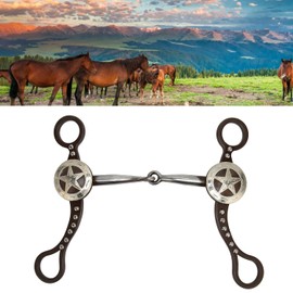KUIDAMOS Snaffle para Caballo, Broca De Boca De Caballo Broca De Caballo De Acero Inoxidable Broca De Filete De Acero Inoxidable De Bronce Antiguo Tallada A Mano Vintage para Carreras De Caballos