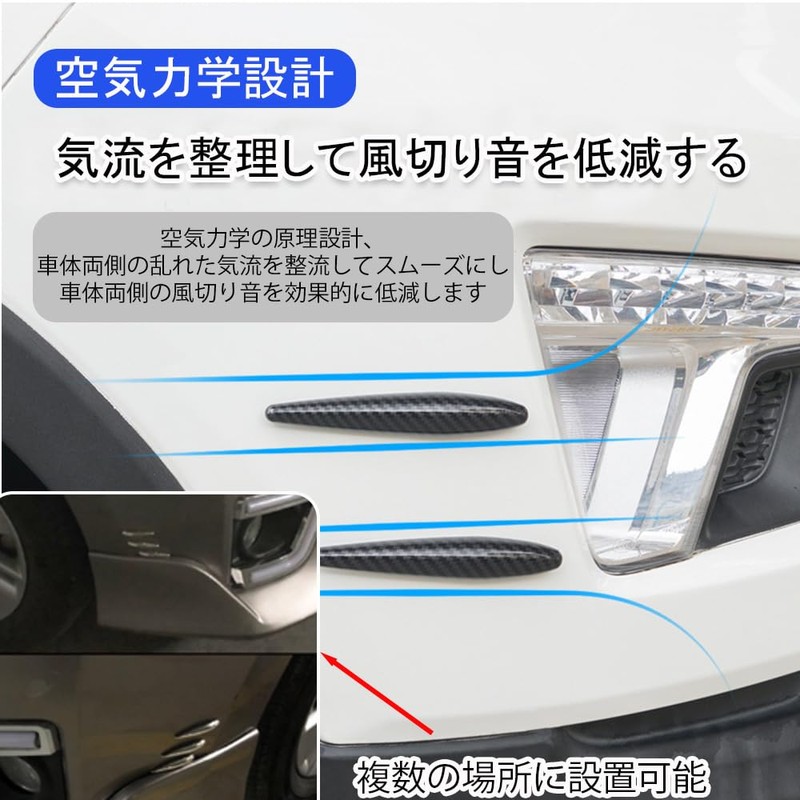 YUWENW Vortex Generator Car 12-Piece Set Universal Door Wind Noise