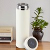 Intelligent TemperatureSensitive Vacuum Cup Mirror Smart TouchScreen Insulation Cup(Creamy White