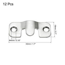 sourcing map 12 Pcs Flush Mount Bracket, 43 x 19mm Interlocking Photo Frame Hook Picture Hangers for Hanging Headboards Display Wall Mount Hardware, Silver