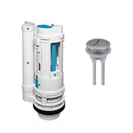 Housler ® Adjustable Height Universal (2 and1.5 inch Adaptor) Dual Flush Cistern Valve with Push Button