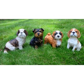 Michael Carr Designs Cavalier King Charles Spaniel Puppy S Outdoor Puppy Dog Figurine for Gardens, patios and lawns (80092)