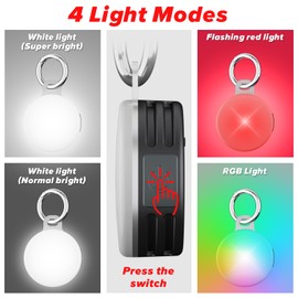 Dog Collar Light, 4 Modes Dog Lights for Night Walking, Rechargeable Dog Light, IP68 Waterproof Dog Walking light, Clip on light for Dog Collar to See Dogs at Night(2 Pack)