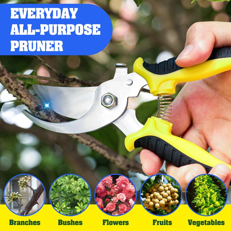 4 Pack Garden Pruning Shears, Stainless Steel Shears, Scissors, Clippers,