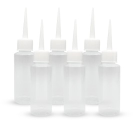 BlingKingdom 6pcs 50ml Squeeze Applicator Bottles - Plastic Glue Bottles for Hair Salon, Paint Art, Craft, Liquids