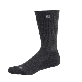 FootJoy Men's TechSof Tour Thermal Prior Generation Crew Socks, Heather Black, Fits Shoe Size 7-12