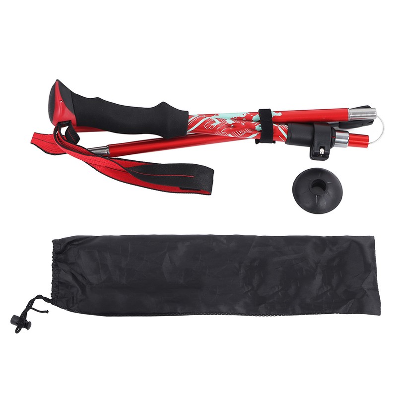 Hiking Pole Aluminium Alloy Telescopic Collapsible Multifunctional Outdoor Walking Stick