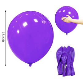 Big Balloons 12 Pack 18 Inch Thick Latex Large Party Balloons Round Helium Balloons for Birthday Wedding Baby Shower Festival Christmas Decorations (Purple Balloons)