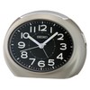Seiko QHE193NLH Oval Non Ticking Bedroom Alarm Clock, Metallic Gray,