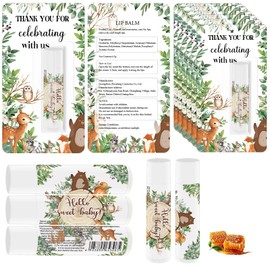 30 Pack Jungle Animal Baby Shower Lip Balms Bulk Games Prizes Party Gifts for Guests Friends Colleagues Gender Reveal Favors Decorations Souvenirs Baby Gift Bags Stuffers(Jungle Animal)