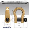 AUTMATCH D Ring Shackles 3/4" Mega Shackle (2 Pack) 68,000Ibs