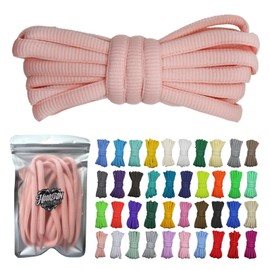 HOOKEDON High Performance Kicks, Oval Shoelaces, Laces Width 0.3 inches (9 mm), 40 Colors, 39.4 inches (100, 120, 130, 140, 160 cm), Shoelaces, Round Laces, Oval, Thick, SB-Style Custom, Black, White