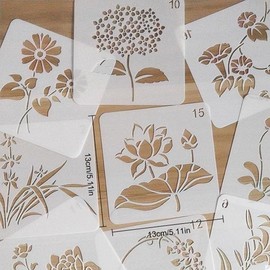 NTRUXZP Stencils Wall Design Set, 20 Pieces Stencils for Painting, Reusable Flower Stencils, Stencil Stuff DIY Craft Template Colour Stencils for Painting on Wood Wall Home