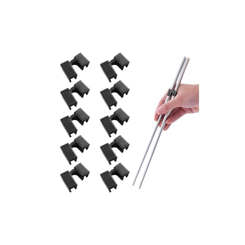 Pack of 10 chopsticks helper trainers, reusable plastic aids for