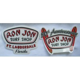 RON JON SURF SHOP FT LAUDERDALE FLORIDA + 50TH ANNIVERSARY ORIGINAL STICKERS