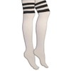 AJs Retro Thigh High Tube Socks - White, Black