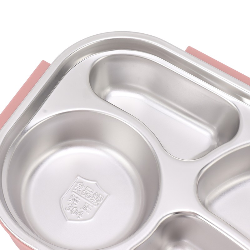 Stainless Steel Insulated Lunch Box 4 Grid Corrosion Prevention Rustproof