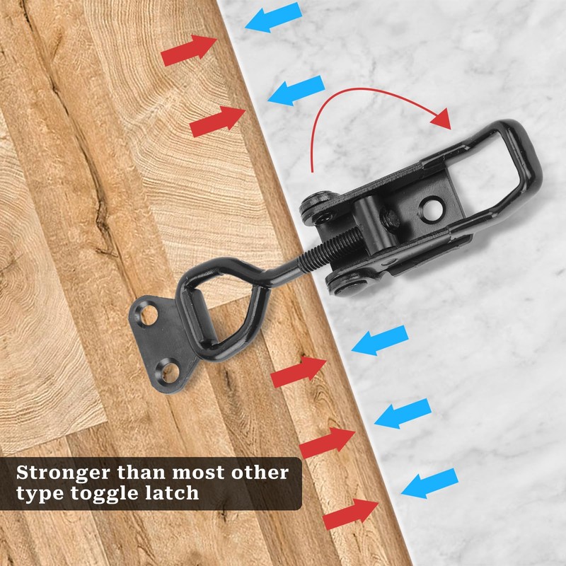 2 PCS Black Toggle Latch Clamp 300lbs Heavy Duty Adjustable