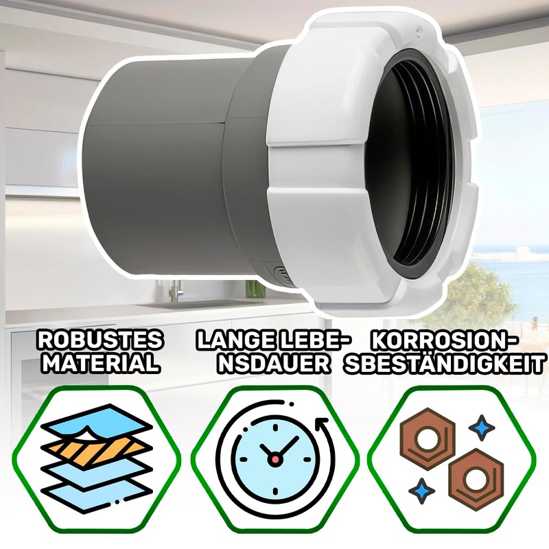 Sleeve for Washing Machine Drain Adapter Thread 1 1/2 Inch