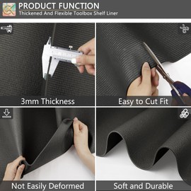 Foam Toolbox Liner Shelf Liner, Thickened Durable Pad Tool Box Mat for Protecting Your Tools, Work Surfaces, Garage, Chest (Black, 16 * 6)