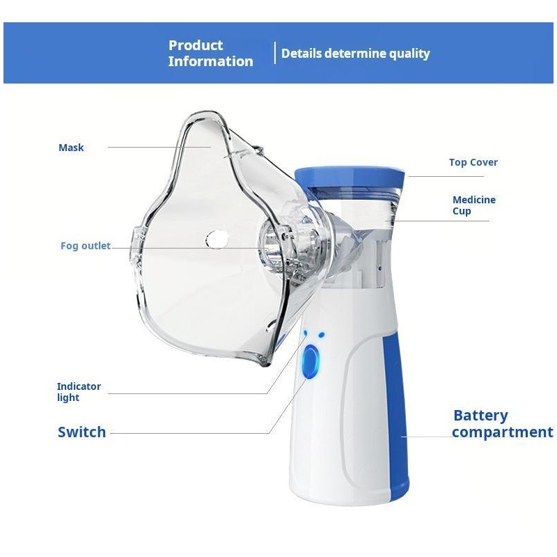 Ultrasonic nebulizer - Nebulizer, rechargeable nebulizer for adults and children,