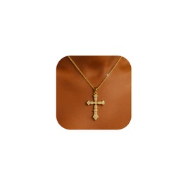 EtherealEdge Cross Necklace for Women - 14K Gold Plated Small Pendant, Simple Versatile Chain, Trendy Minimalist Jewelry