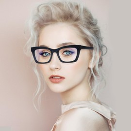 SIGVAN 3 Packs Reading Glasses Oprah Style Reading Glasses with Spring Hinge Square Computer Readers for Women (3 Black, 2.0, multiplier_x)