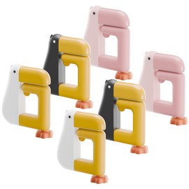 6 Pcs Desk Edge Hooks Set, White, Pink, and Black Magnetic Wall Hooks, Unique Bird Design, Space Saving and Easy Installation, Ideal for Hanging Bags, Headphones, Umbrellas, and More