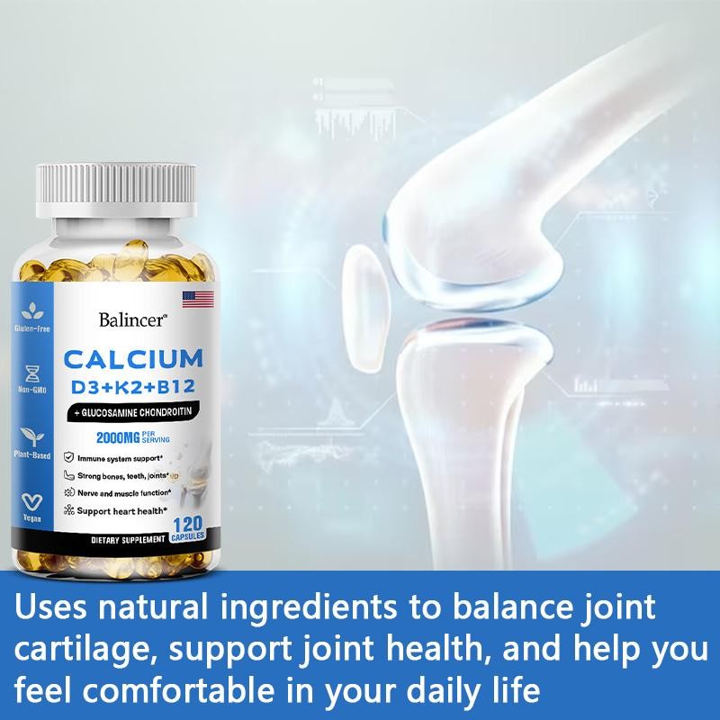 Balincer Calcium D3+K2+B12+Glucosamine Chondroitin 120 Capsules