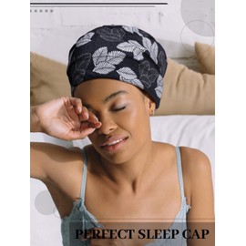 Sintege 6 Pcs Satin Lined Bonnet Sleep Cap for Women Men African Silk Soft Beanie Hair Sleep Wrap for Natural Curly Braids(Floral Patterns)
