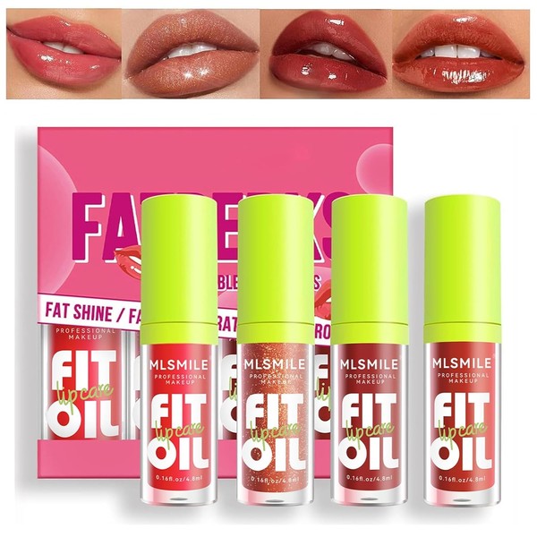 Labiales Pintalabios 4 Colores Brillo de Labios Aceite Labial Hidratante