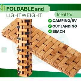 Bamboo Bath Mat for Bathroom - [24 x 16 x 0.4 Inches] Foldable Wooden Bathmat - Sauna Spa Tub Steps and Floor Accessories