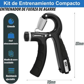 Fortalecedor de Agarre de Mano, MCSWKEY Ejercitador de Mano con Contador, Ejercitador de Mano Muñeca y Antebrazo Hand Grip Ajustable, Entrenador de Agarre con Bolsa