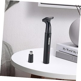 FRCOLOR Rechargeable Unisex Nose Hair Remover with Double Edged Floating Blades Fast Capture Lightweight Body Hair Trimmer for Precise Grooming Portable Black Design
