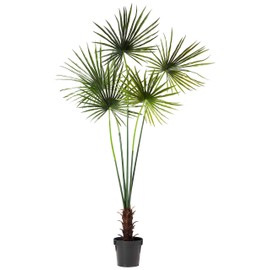 Nearly Natural Fan Palm Indoor/Outdoor UV Resistant Tree, 7'