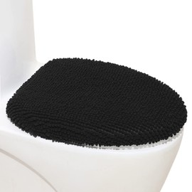 Madeals Chenille Toilet Lid Cover Shag Soft and Absorbent, Comfortable Bathroom Toilet Lid Cover Seat Fits Most Size Toilet Lids for Back
